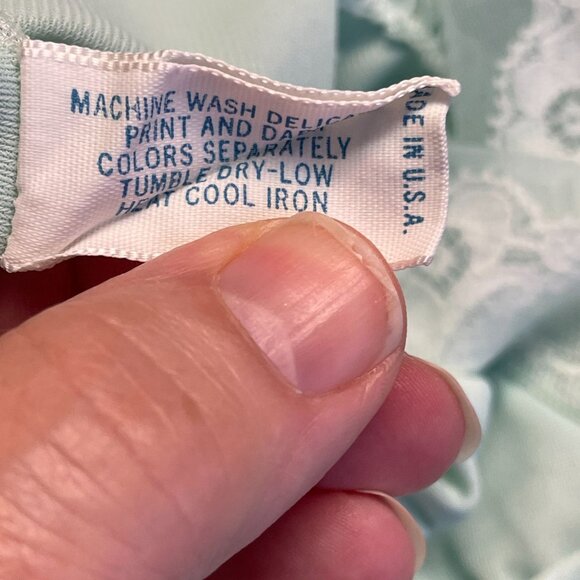 Vintage Vanity Fair Sheer Lace Bust Maxi Nightgown Size 34 Empire Waist Tie Back - Picture 10 of 12